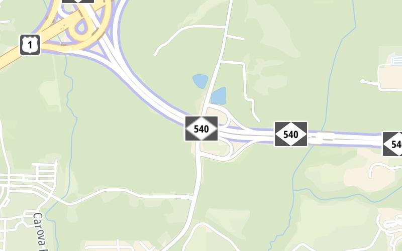 Static map of Triangle Expressway at Veridea Parkway