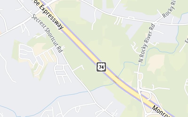 Static map of Monroe Expressway at M05/M06 Mainline Toll Gantry