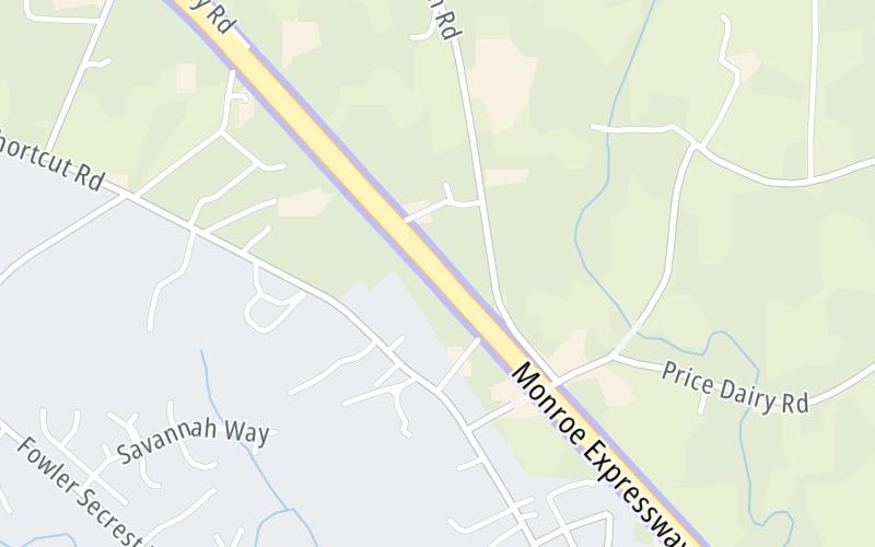 Static map of Monroe Expressway at M07/M08 Mainline Toll Gantry