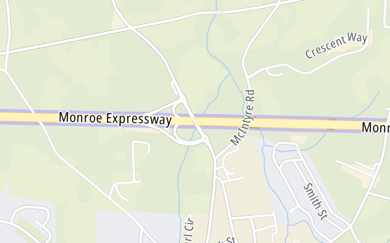 Static map of Monroe Expressway at Austin Chaney Road