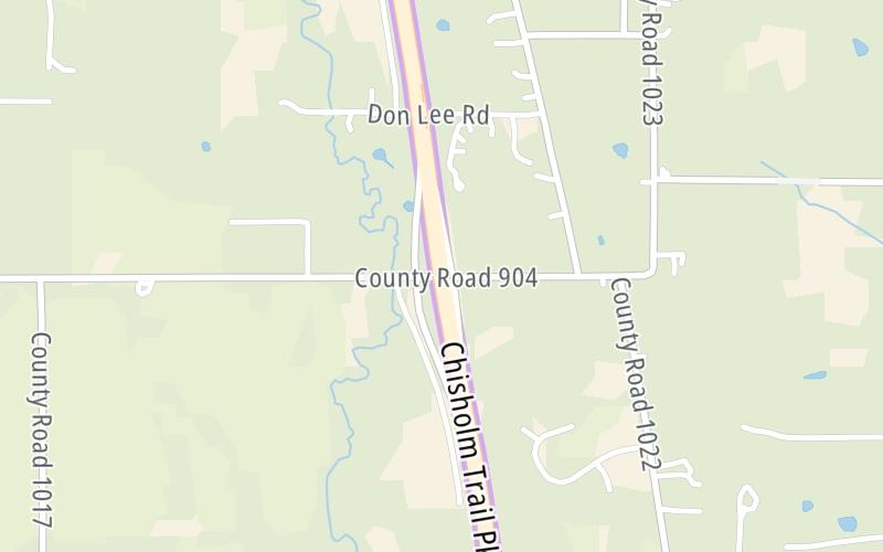 Static map of Chisholm Trail Parkway at County Rd 904