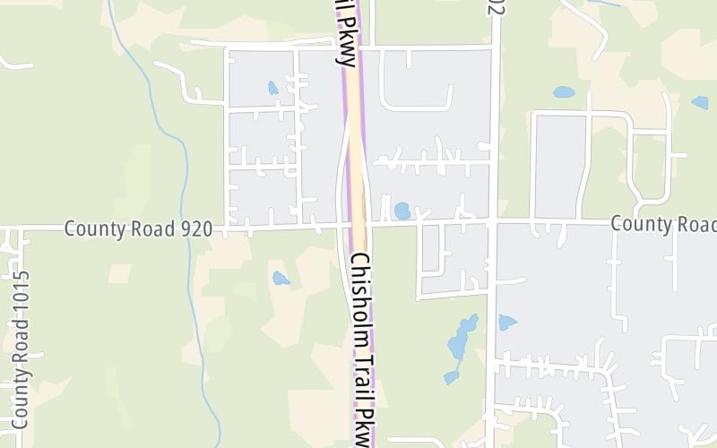 Static map of Chisholm Trail Parkway at County Rd 920