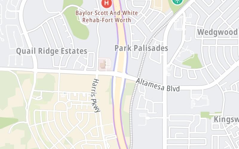 Static map of Chisholm Trail Parkway at Altamesa Blvd