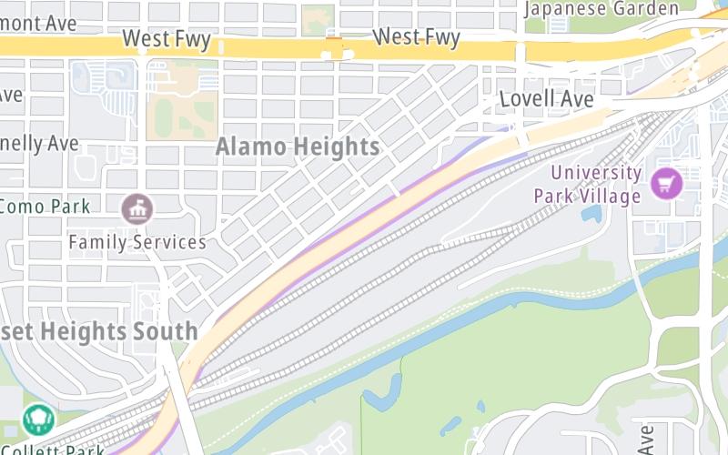 Static map of Chisholm Trail Parkway at Mainline Toll Gantry