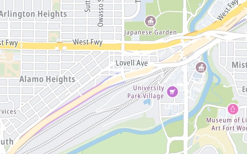 Static map of Chisholm Trail Parkway at Montgomery St