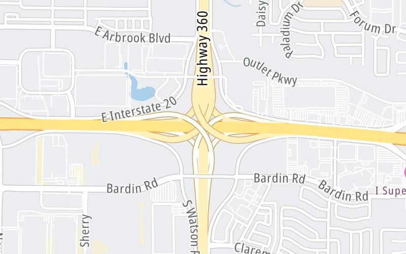 Static map of 360 Tollway at Interstate 20