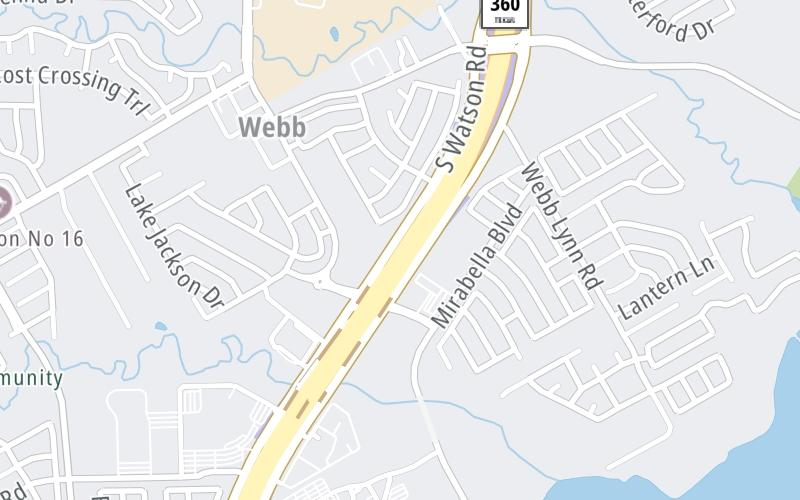 Static map of 360 Tollway at SB Mainline Toll Gantry