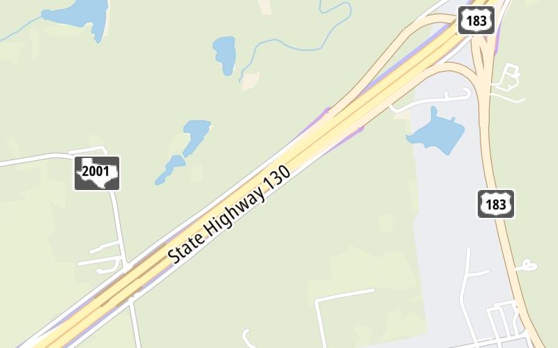 Static map of Sh 130 at U.S. Hwy 183 South