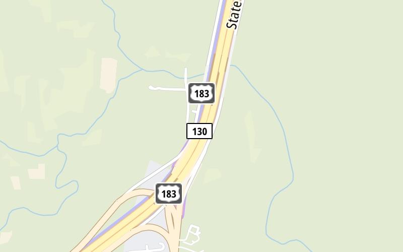 Static map of Sh 130 at U.S. Hwy 183 South