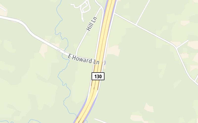 Static map of Sh 130 at E Howard Lane