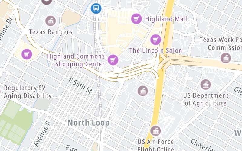 Static map of 290 Toll Road at Airport Blvd