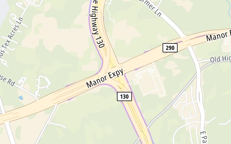 Static map of 290 Toll Road at SH 130