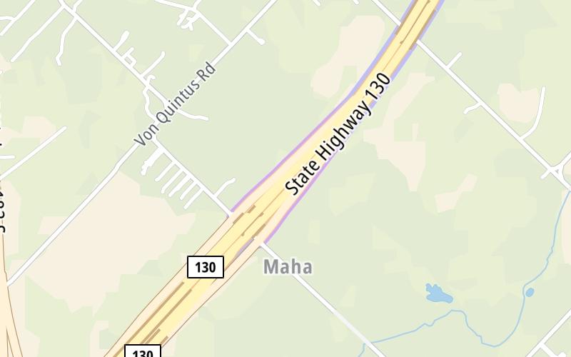 Static map of Sh 45 Se at SH 130 SB to SH 45 SE