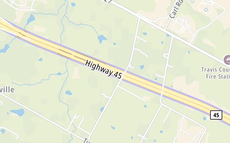 Static map of Sh 45 Se at SH 45 SE Buda Toll Gantries