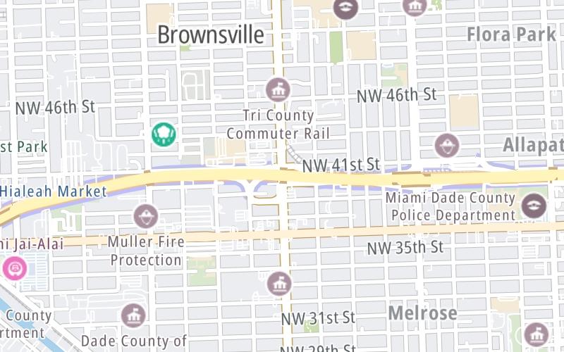 Static map of Airport Expressway at NW 27th Avenue/SR 9