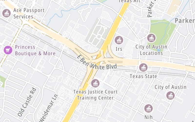 Static map of 71 Toll Road at I-35