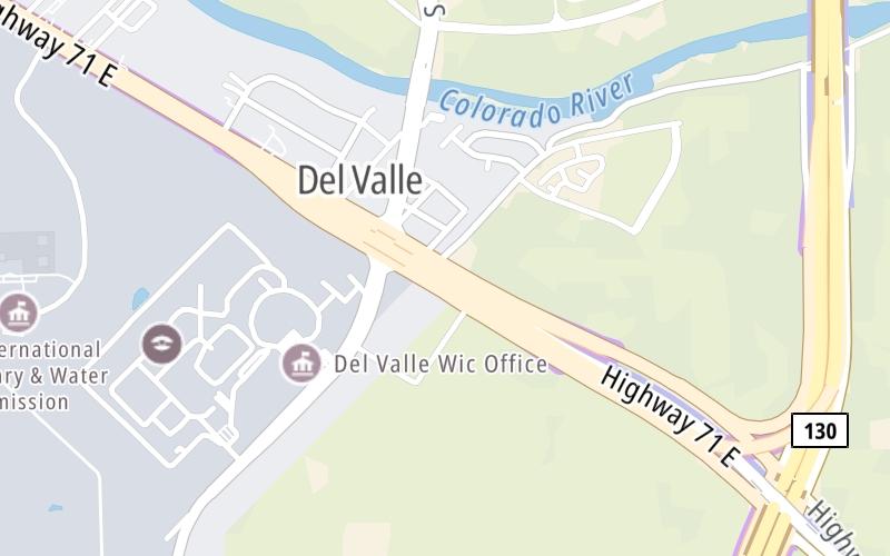 Static map of 71 Toll Road at FM 973 Mainline gantry