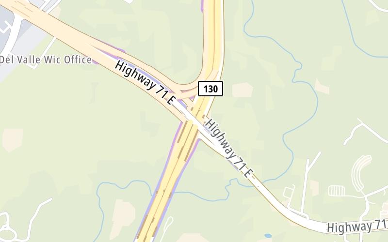 Static map of 71 Toll Road at SH 130