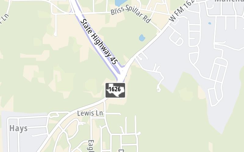 Static map of Sh 45 Sw  at FM 1626