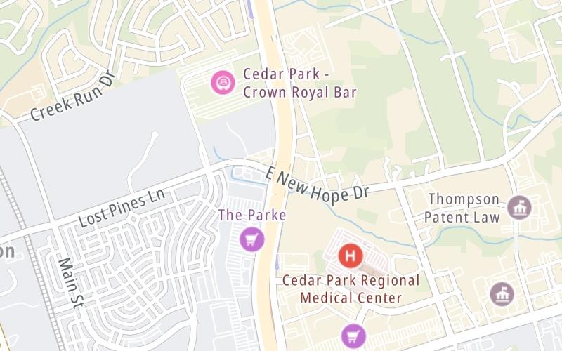 Static map of 183a Toll Road at E New Hope Dr