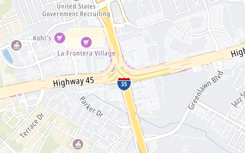 Static map of Sh 45 N at I-35 N