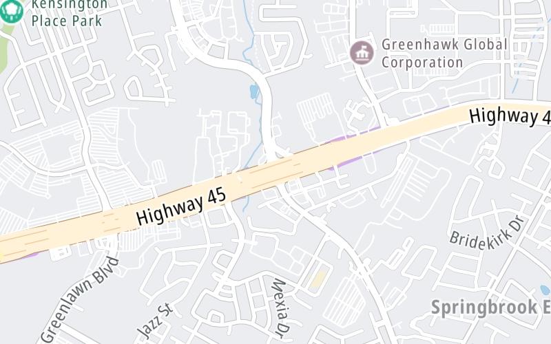 Static map of Sh 45 N at A W Grimes Blvd