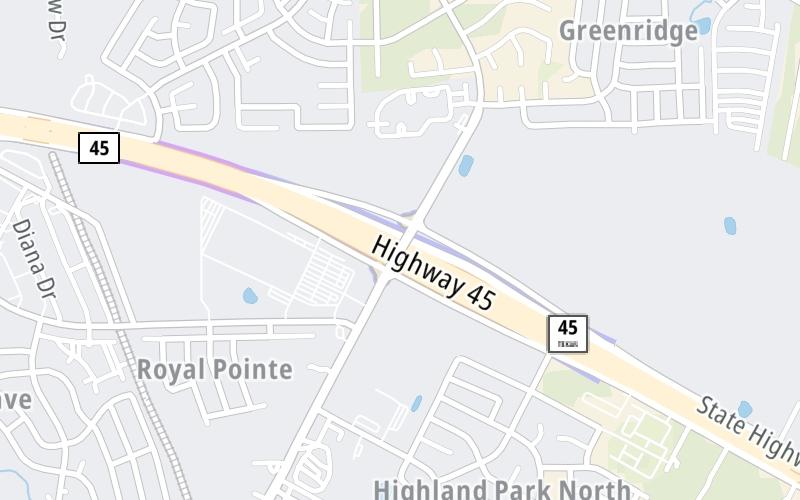 Static map of Sh 45 N at N Heatherwilde Blvd