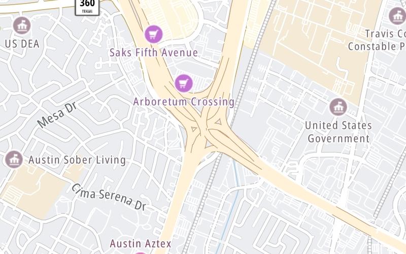 Static map of Loop 1 at U.S. Hwy 183