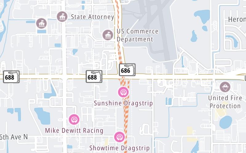 Static map of Gateway Expressway at Ulmerton Rd