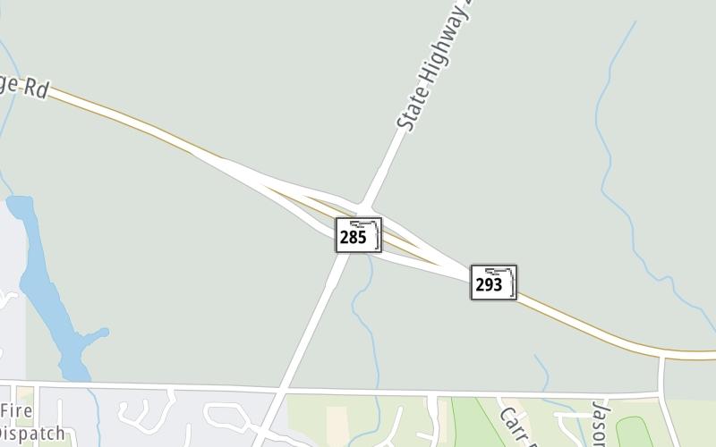 Static map of Sr 293 at SR 285