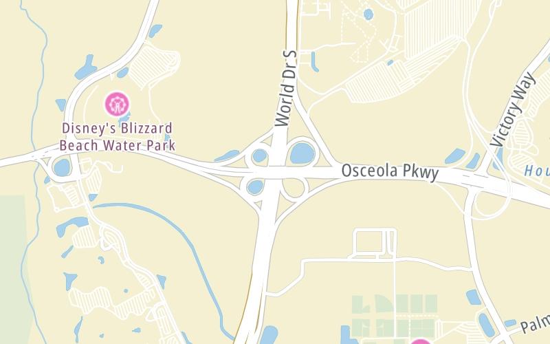 Static map of Osceola Parkway at World Dr