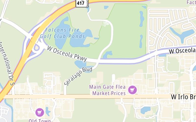 Static map of Osceola Parkway at Seralago Blvd