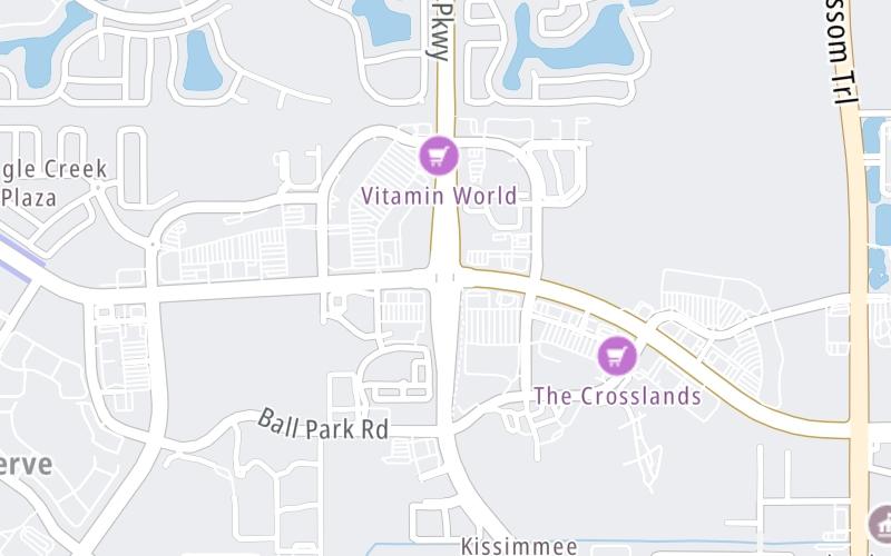 Static map of Osceola Parkway at John Young Pkwy