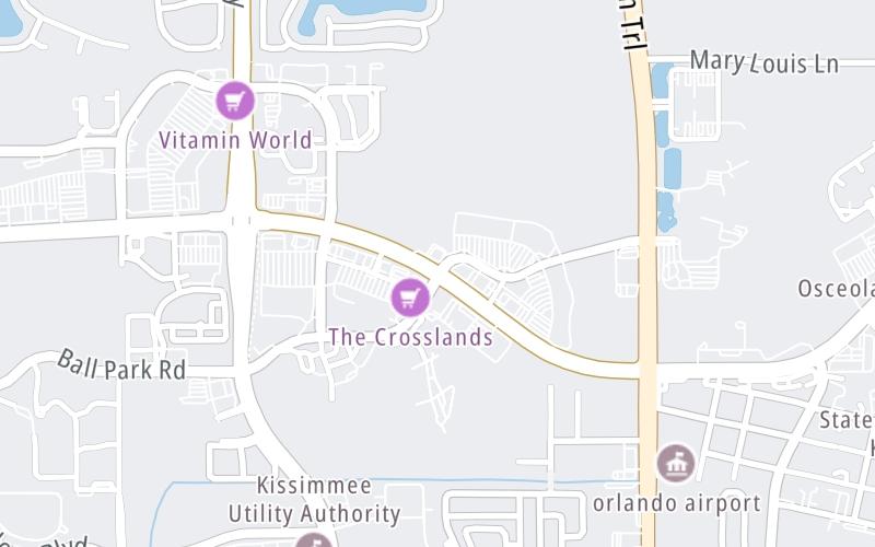 Static map of Osceola Parkway at Centerview Blvd