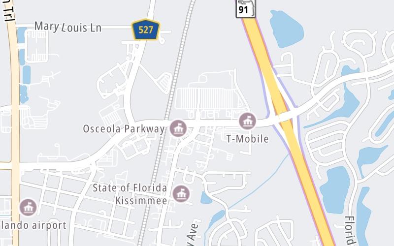 Static map of Osceola Parkway at Michigan Ave