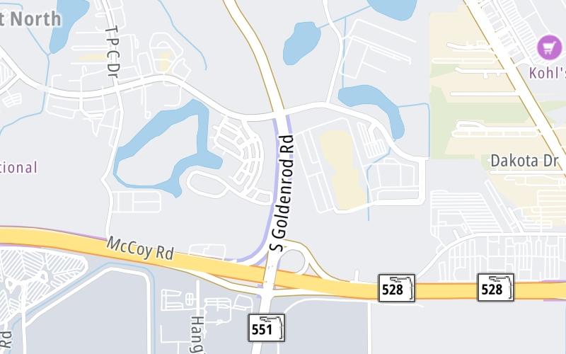 Static map of Goldenrod Road Extension at Goldenrod Mainline Plaza