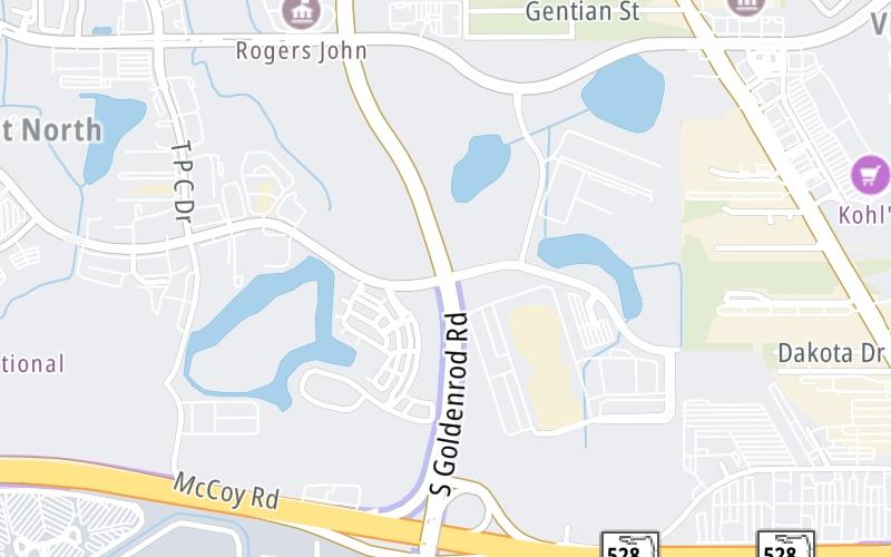 Static map of Goldenrod Road Extension at Hazeltine National Dr