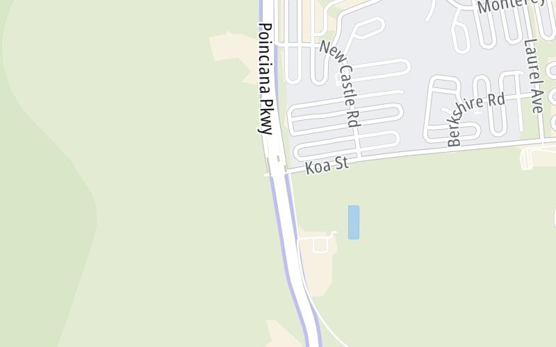 Static map of Poinciana Parkway at Koa Street