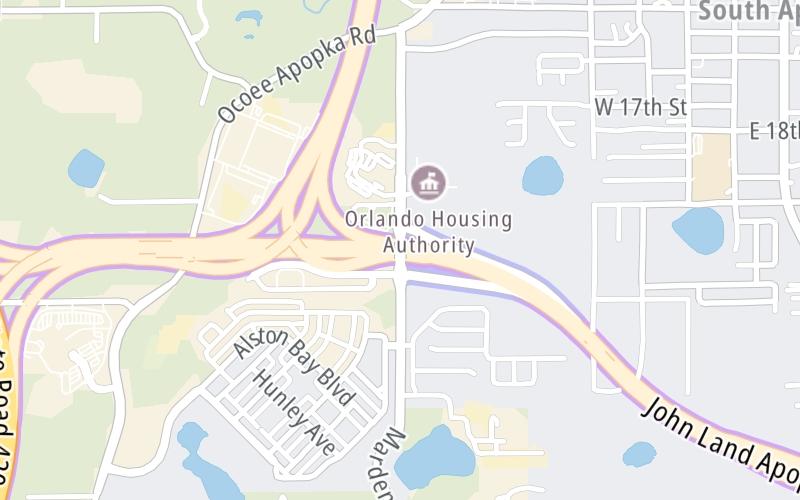 Static map of Apopka Expressway at Marden Rd