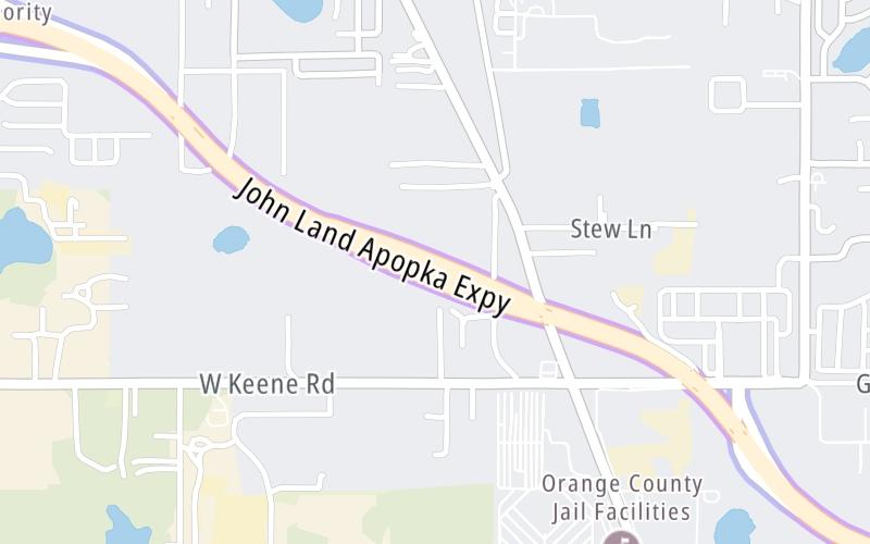 Static map of Apopka Expressway at Coral Hills Mainline Plaza