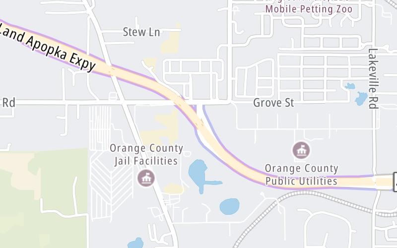 Static map of Apopka Expressway at Keene Rd