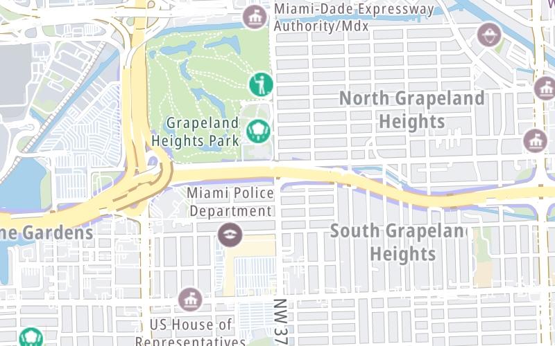 Static map of Dolphin Expressway at NW 37th Avenue / Douglas Road