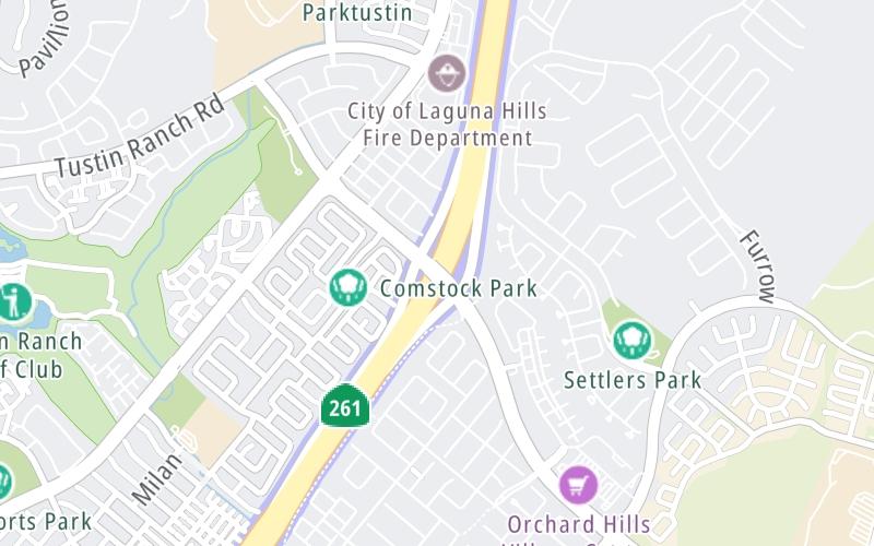 Static map of Ca 261 at Portola Parkway