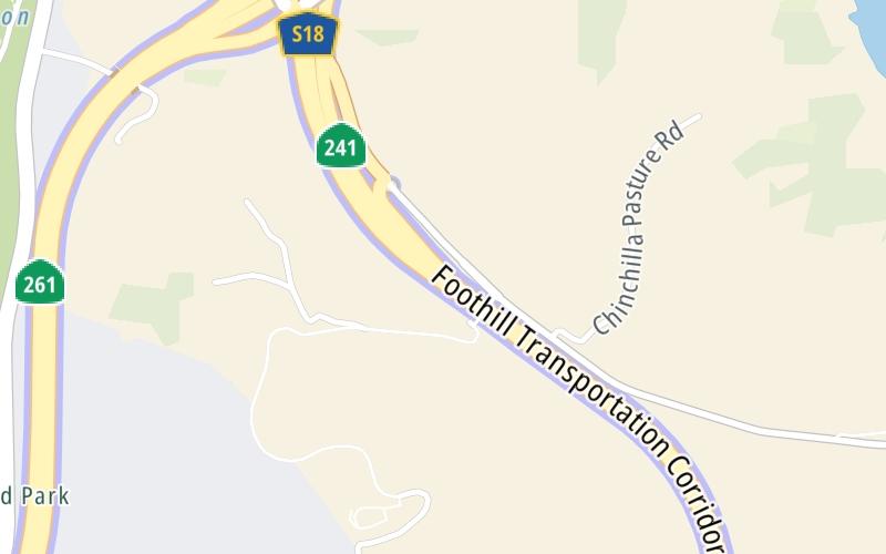 Static map of Ca 241 at Santiago Cyn Rd / CA 261 SB