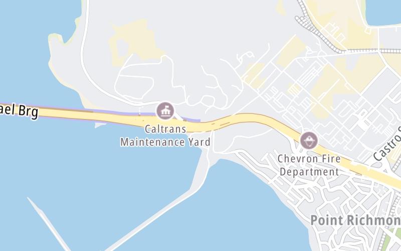 Static map of Richmond San Rafael Bridge at Stenmark Drive / to Point Molate