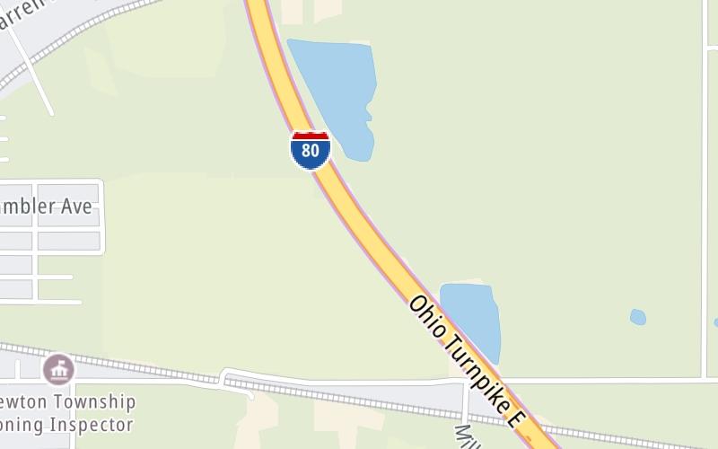 Static map of Ohio Turnpike at Newton Toll Barrier