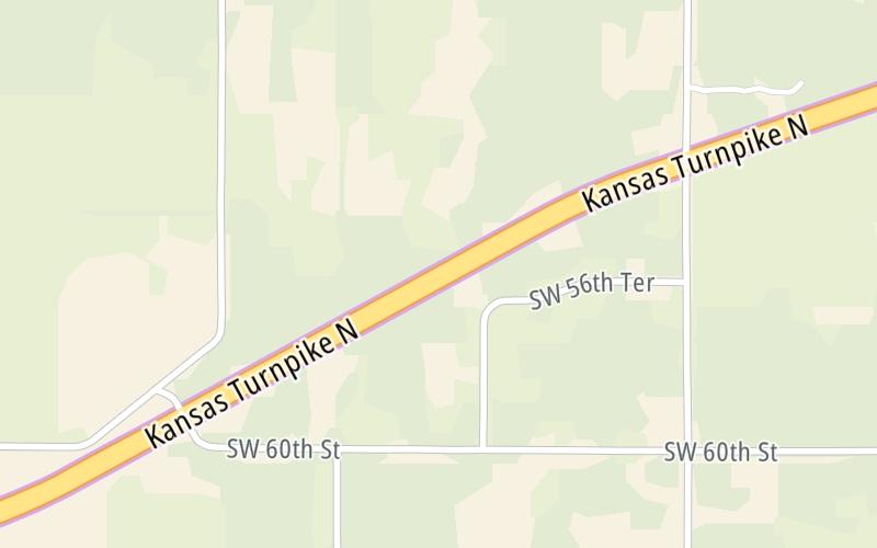 Static map of Kansas Turnpike at El Dorado US254/Andover 21st Zone SB Gantry