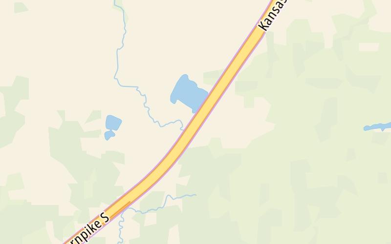 Static map of Kansas Turnpike at Emporia I-35/Cassoday K-17 Zone SB Gantry