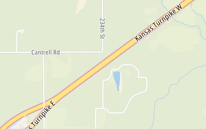 Static map of Kansas Turnpike at Tonganoxie-Eudora Zone EB Gantry