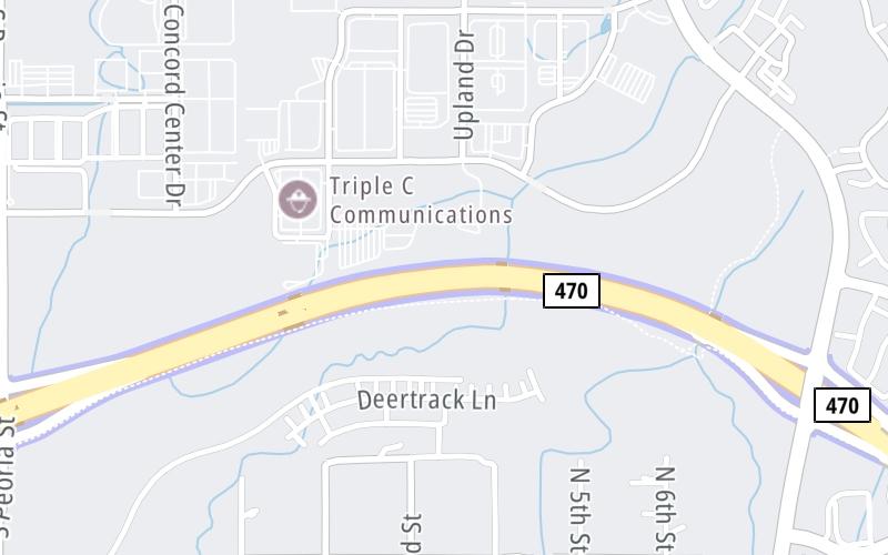 Static map of E 470 at Toll Gantry A